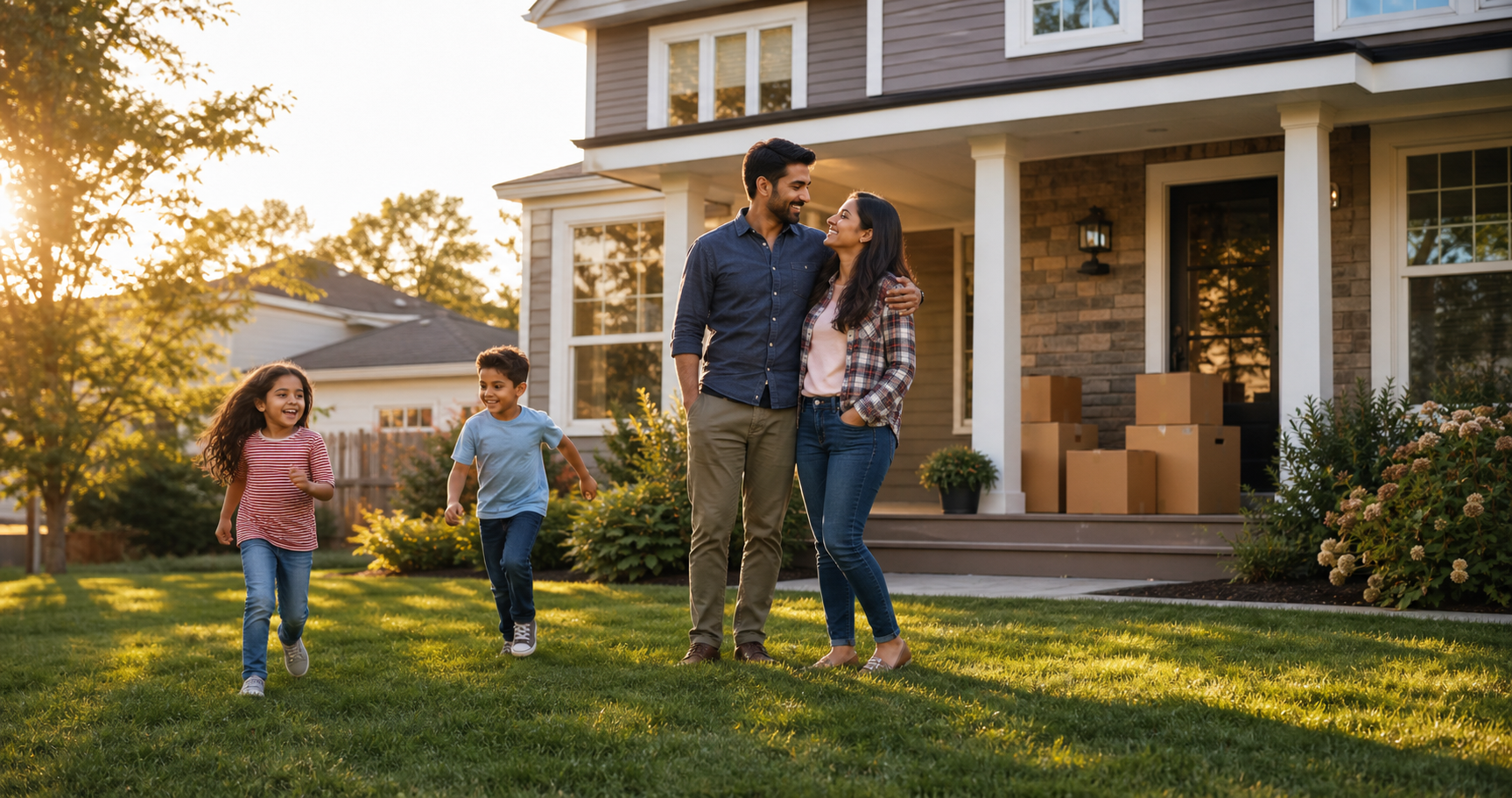 Families Moving Into New Home
